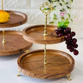 شیرینی خوری گرد دو طبقه چوبی